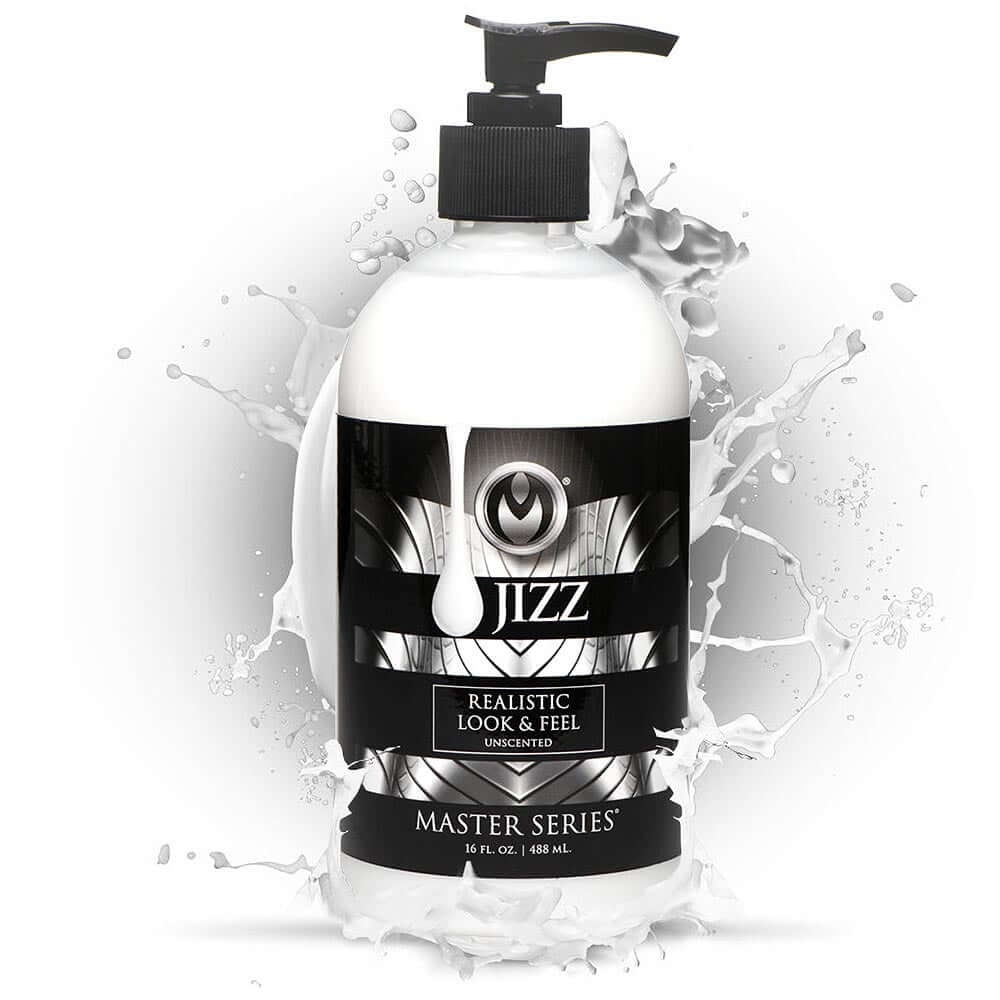 Master Series Unscented Water Based Jizz Lubricant 16 oz bottle with pump and splash effects
