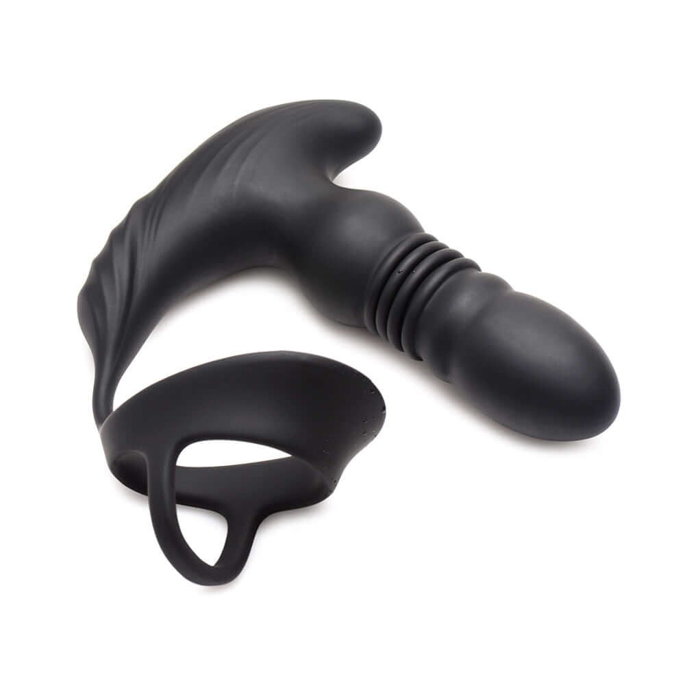 Thunderplugs 10X Thrusting Silicone Vibrator with Cock & Ball Strap & Remote