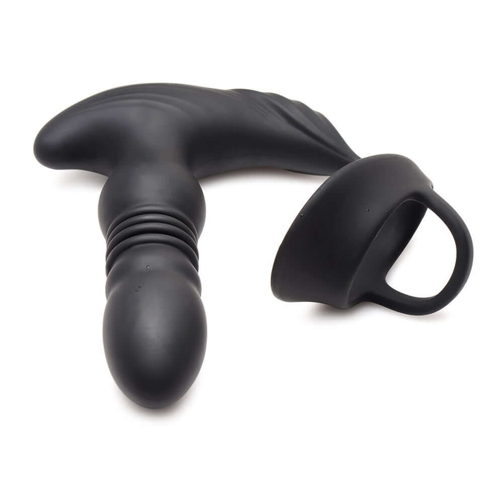 Thunderplugs 10X Thrusting Silicone Vibrator with Cock & Ball Strap & Remote
