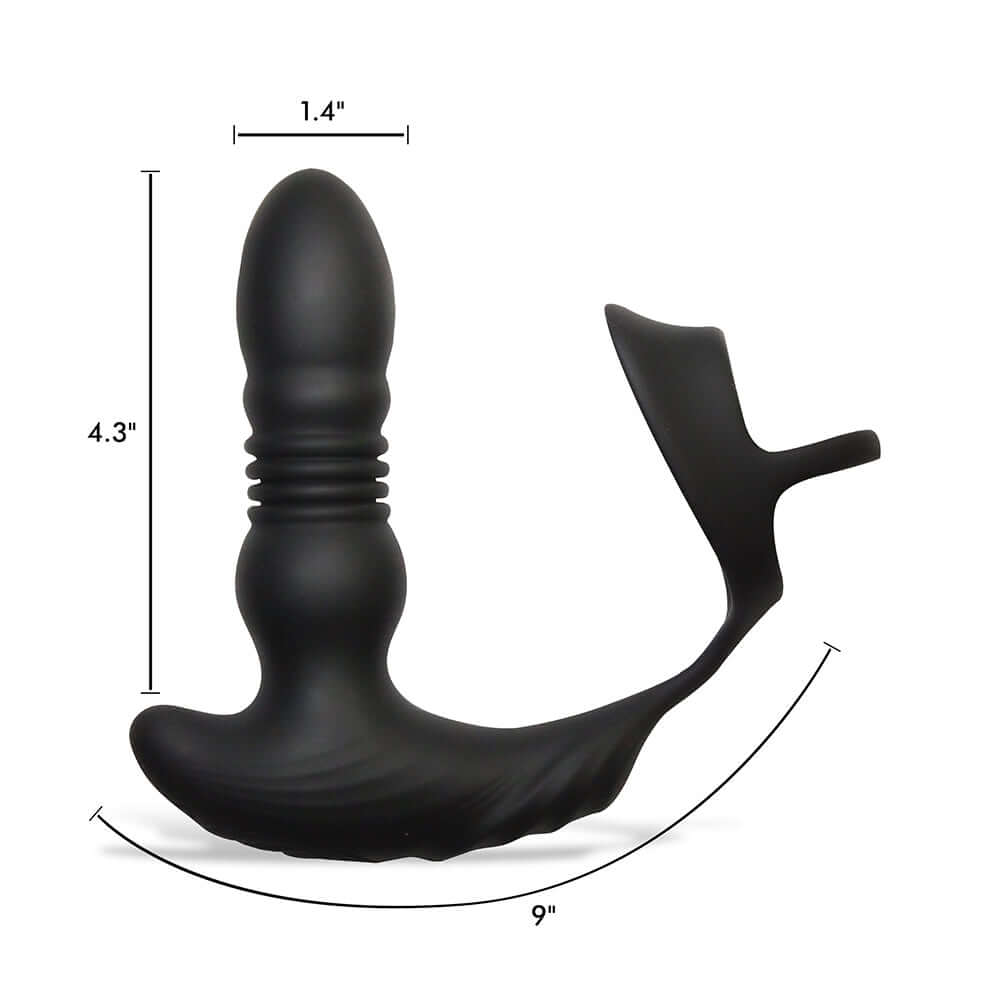 Thunderplugs 10X Thrusting Silicone Vibrator with Cock & Ball Strap & Remote