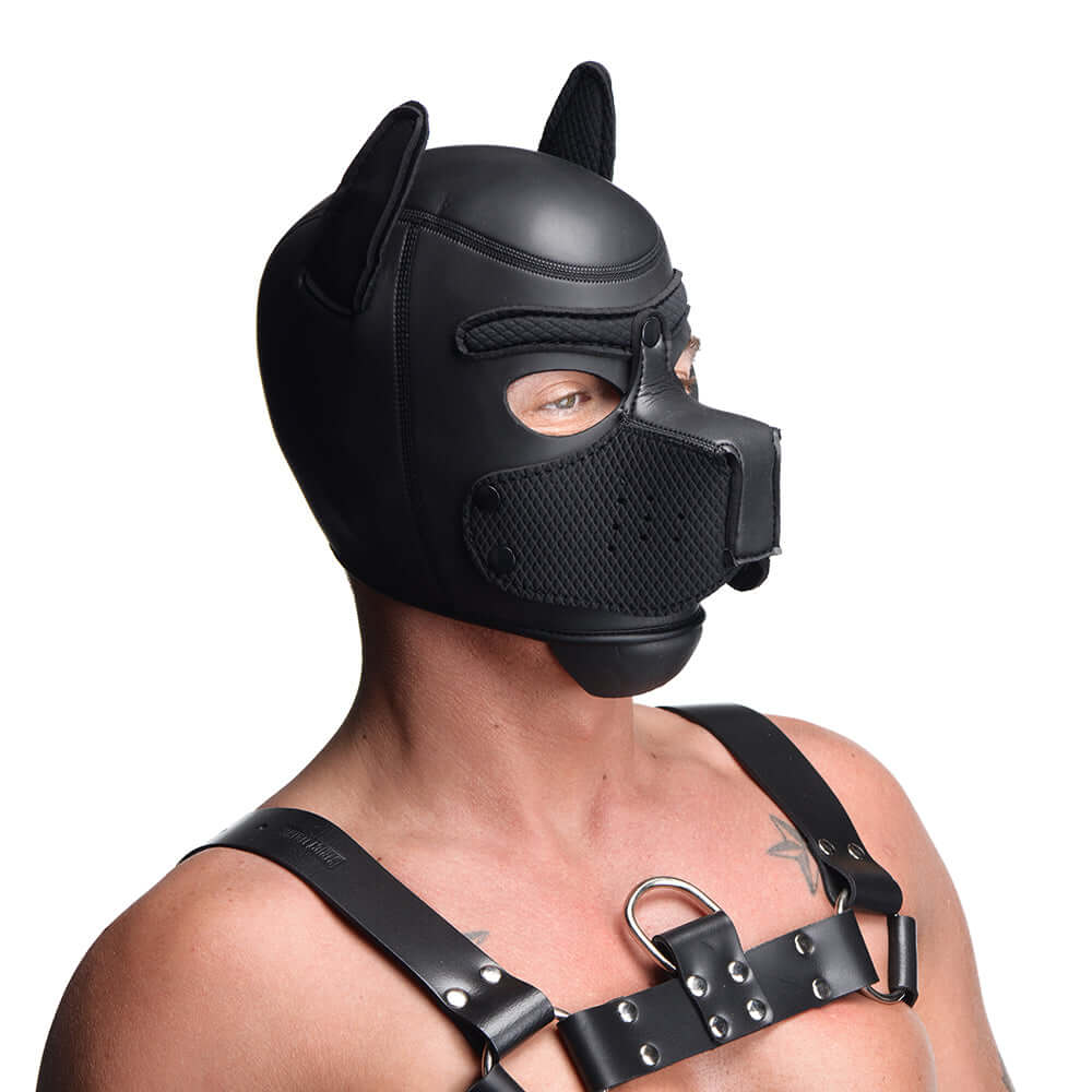 Master Series Spike Neoprene Puppy Hood Black