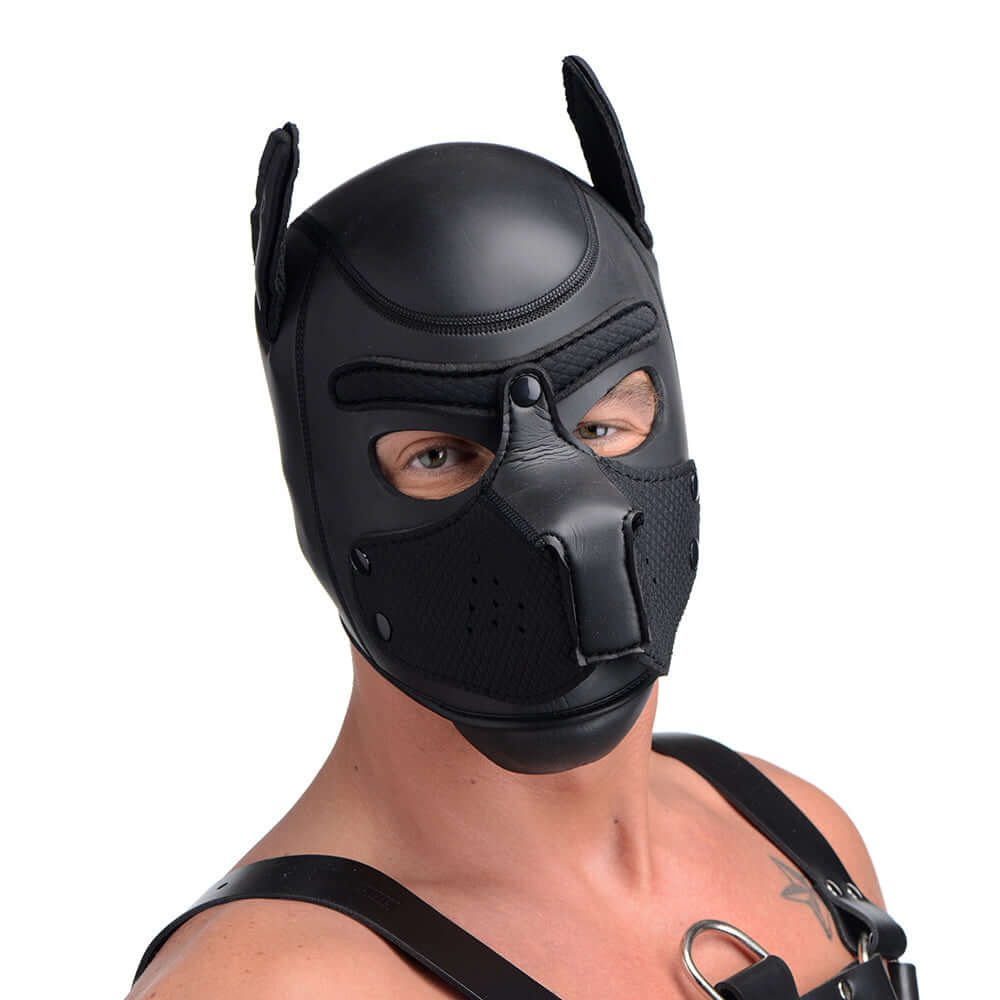 Master Series Spike Neoprene Puppy Hood Black