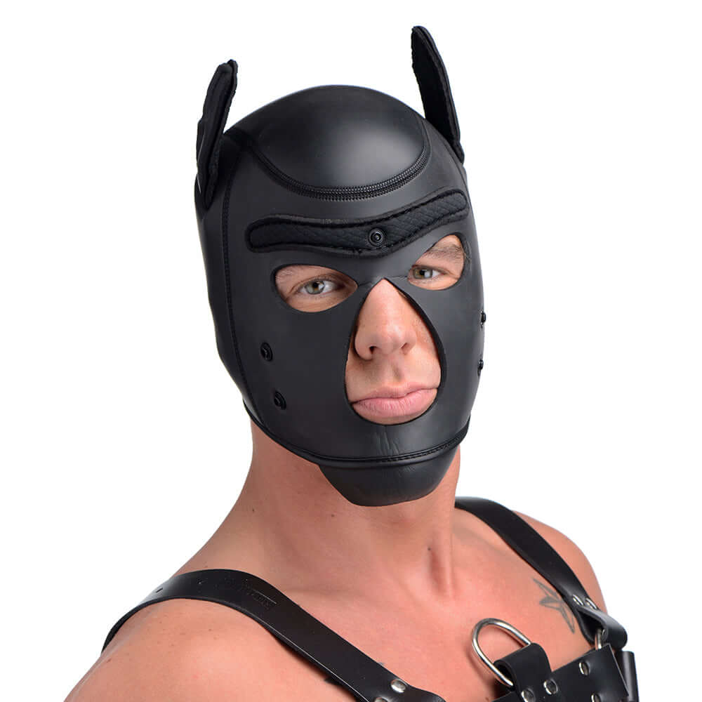 Master Series Spike Neoprene Puppy Hood Black
