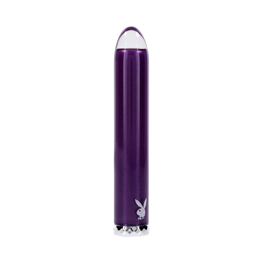 Playboy Amethyst Rechargeble Vibrating Glass Vibe Purple