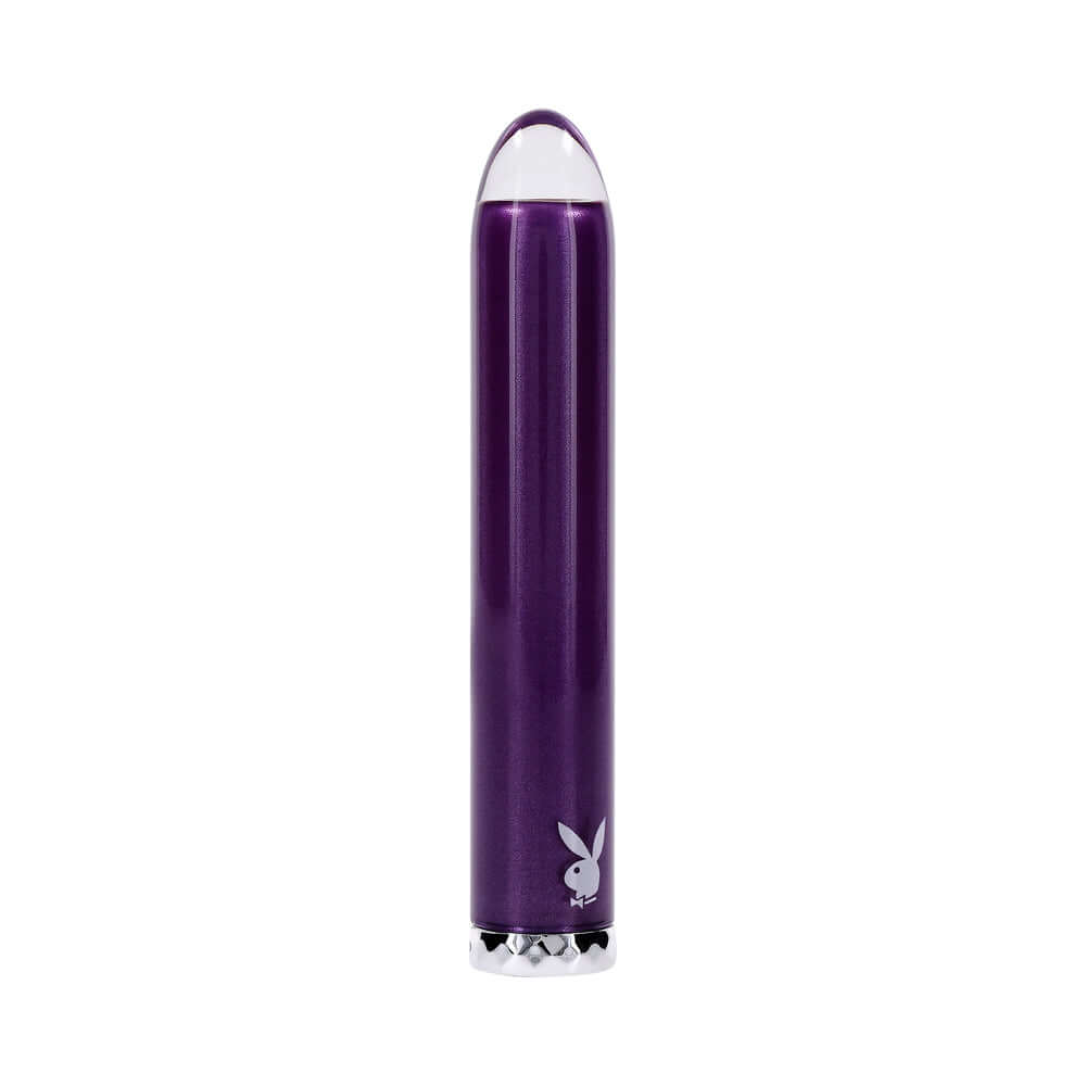 Playboy Amethyst Rechargeble Vibrating Glass Vibe Purple