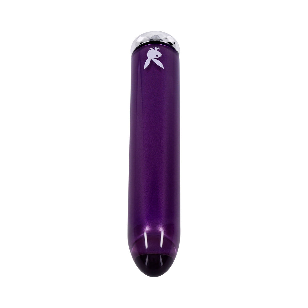 Playboy Amethyst Rechargeble Vibrating Glass Vibe Purple