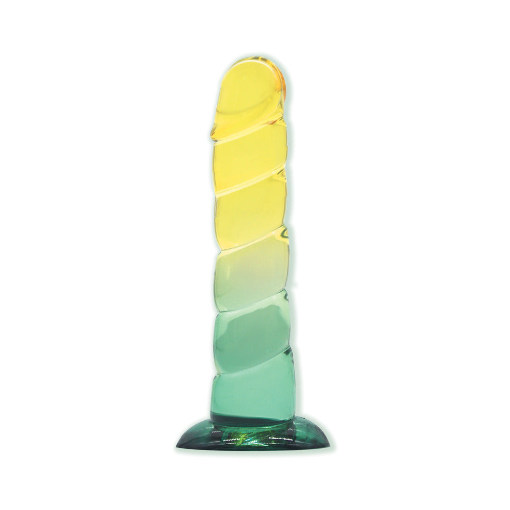 Shades Swirl 7.5 inches Dildo Yellow/Mint