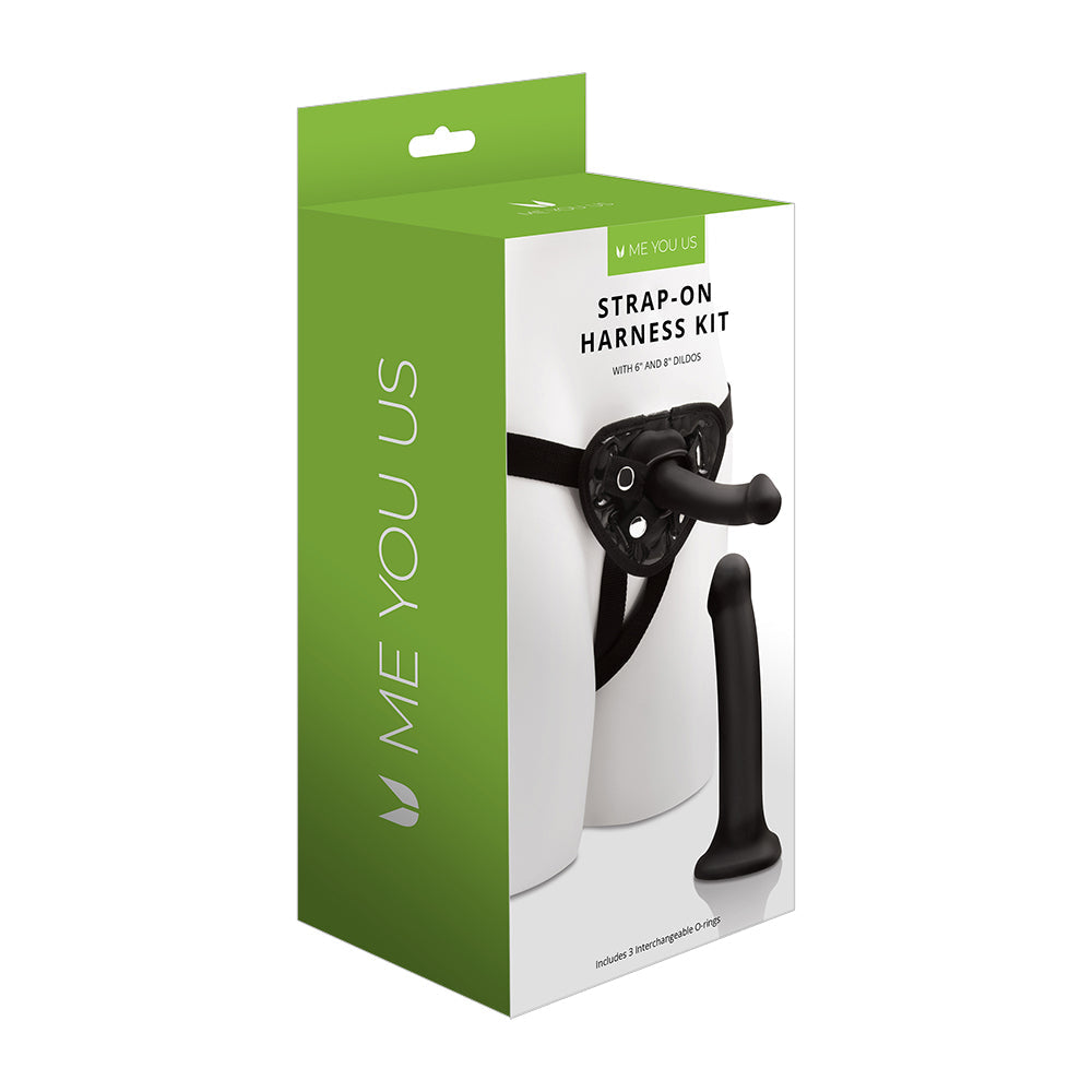 Me You Us Strap-On Harness Kit with 6 inches and 8 inches Dildos