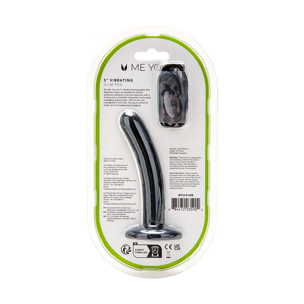 Me You Us 5 inches Vibrating Rechargeable Slim Beginners Peg