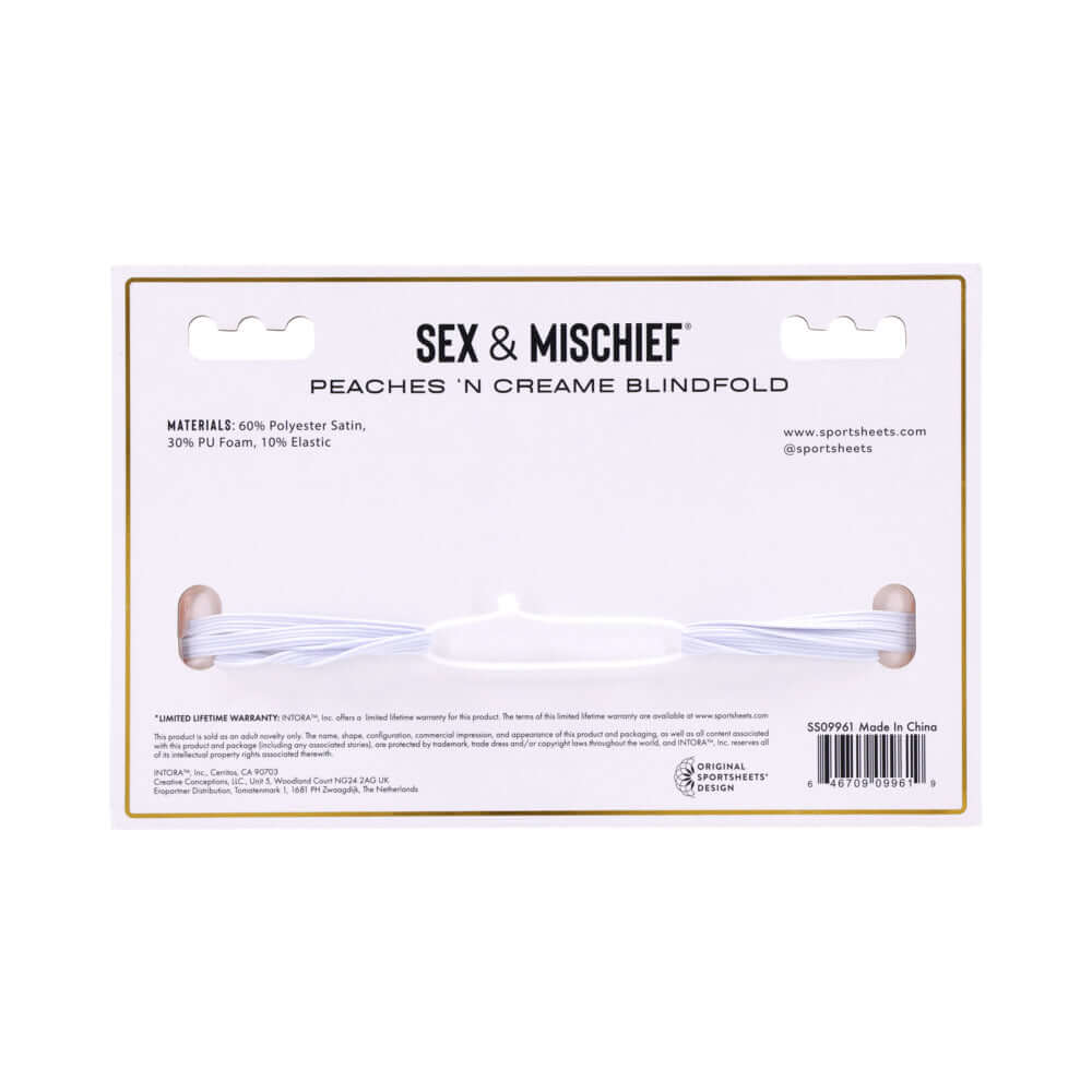 Sportsheets Sex & Mischief Peaches 'n CreaMe Blindfold