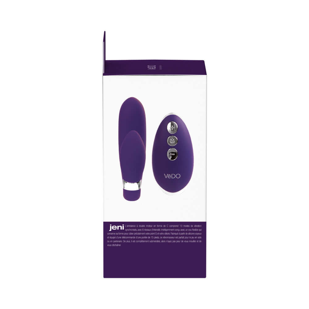 VeDO Jeni C-Shaped Dual Motor Vibe with Remote Purple