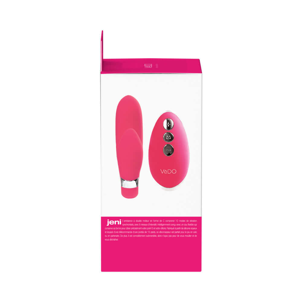 VeDO Jeni C-Shaped Dual Motor Vibe with Remote Pink