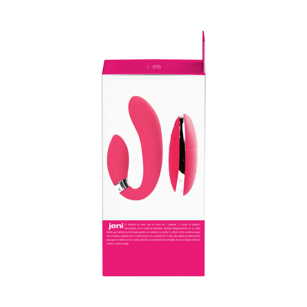 VeDO Jeni C-Shaped Dual Motor Vibe with Remote Pink