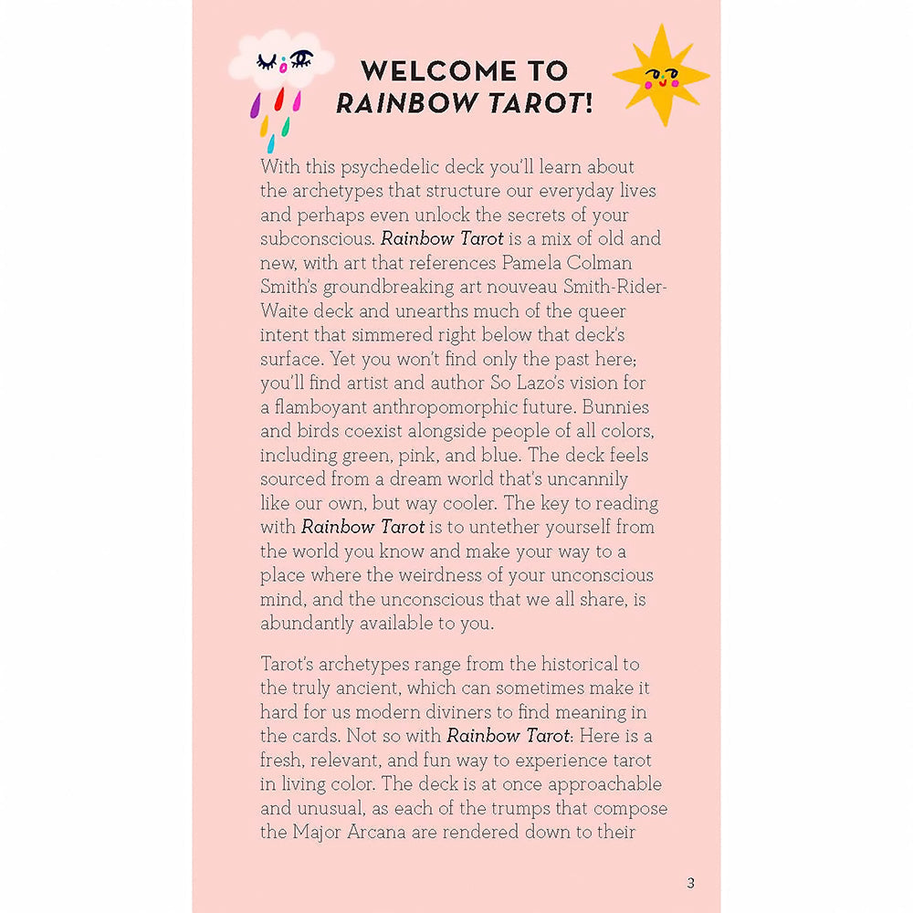Welcome to Rainbow Tarot! Colorful guide to archetypes and intuitive exploration with Rainbow Tarot 78 Cards & Guidebook.