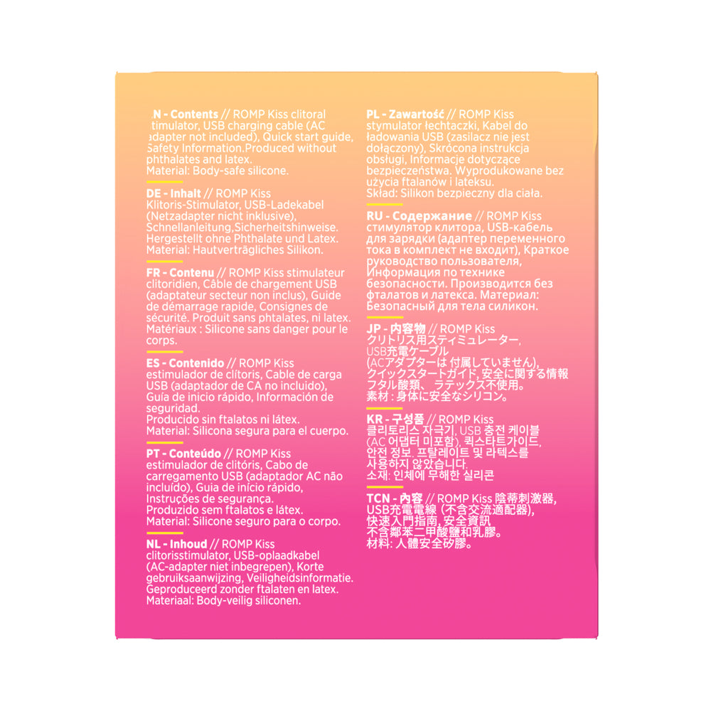 Romp Kiss Rechargeable Silicone Clitoral Stimulator - Yellow/Pink