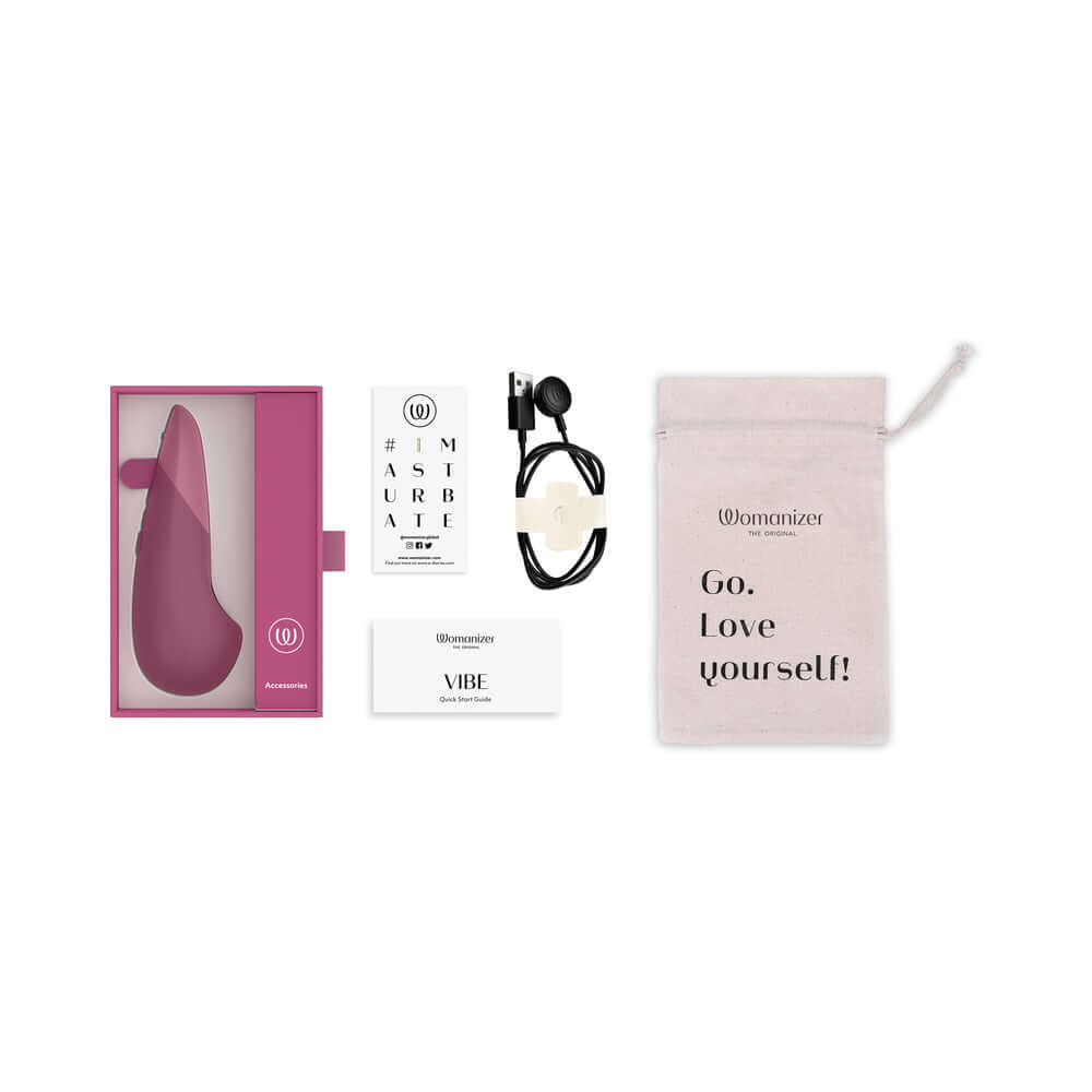 Womanizer Vibe Rechargeable Silicone Clitoral Vibrator - Dusky Pink