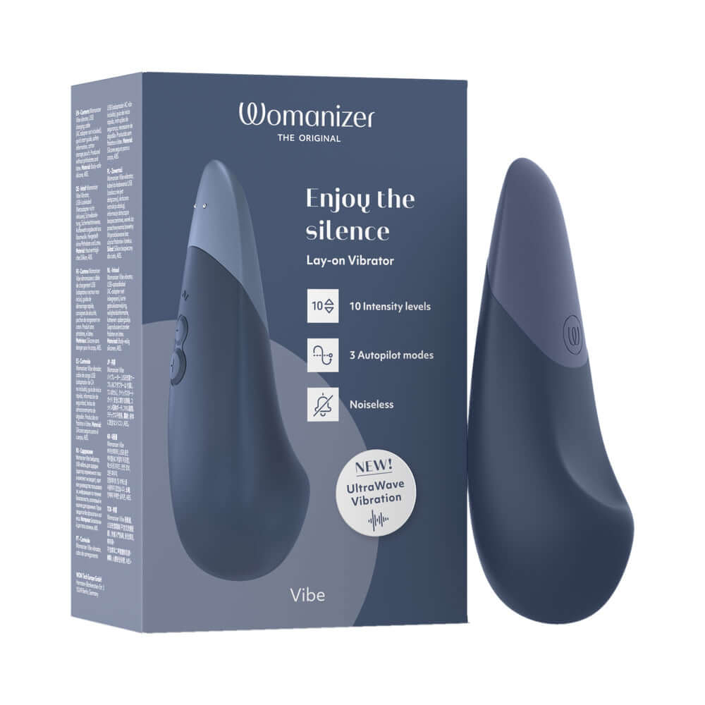 Womanizer Vibe Rechargeable Silicone Clitoral Vibrator - Dark Blue