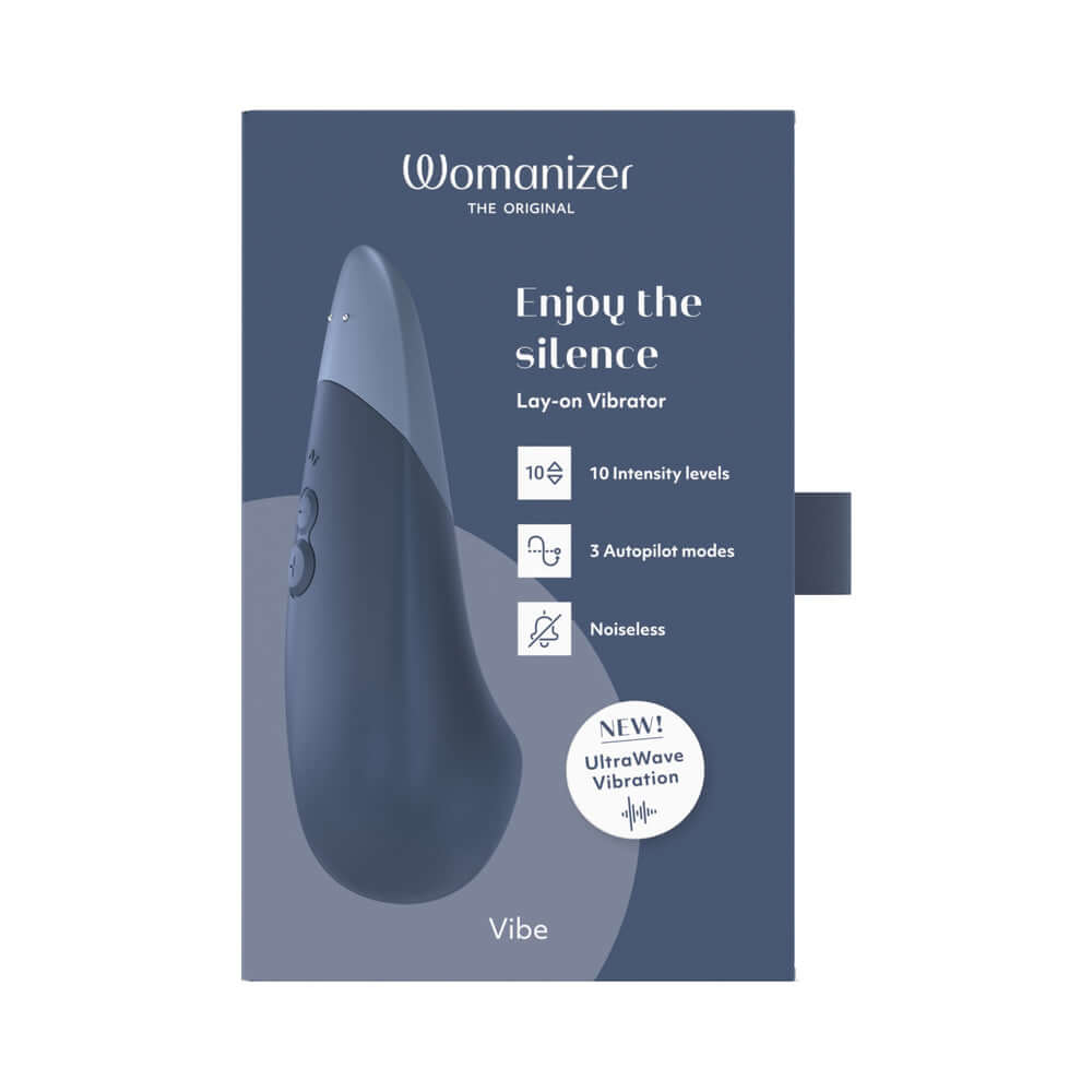 Womanizer Vibe Rechargeable Silicone Clitoral Vibrator - Dark Blue