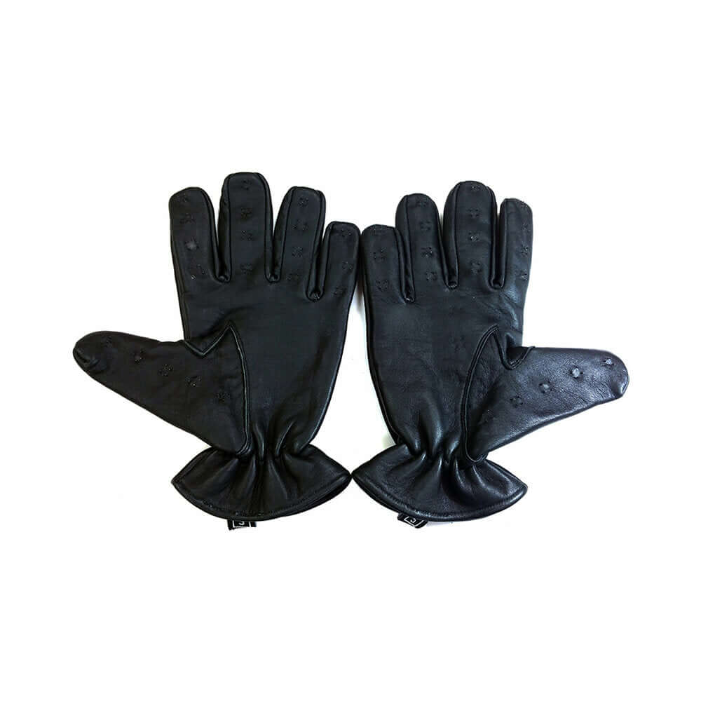 Rouge Vampire Gloves Black XL featuring genuine leather with metal points, ideal for a bold and seductive style.