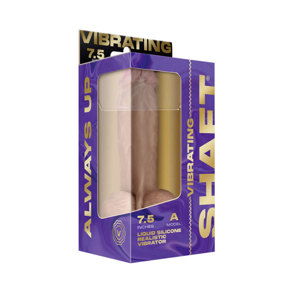 Shaft Vibrating Model A: 7.5 inch Dual Density Silicone Dildo Pine