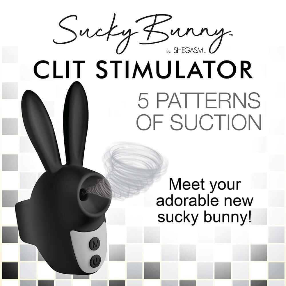Shegasm Sucky Bunny Clit Stimulator Black