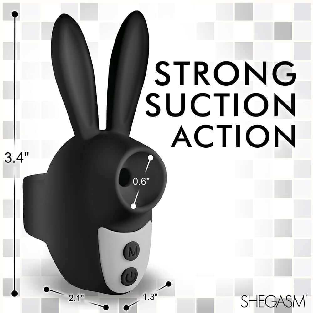 Shegasm Sucky Bunny Clit Stimulator Black