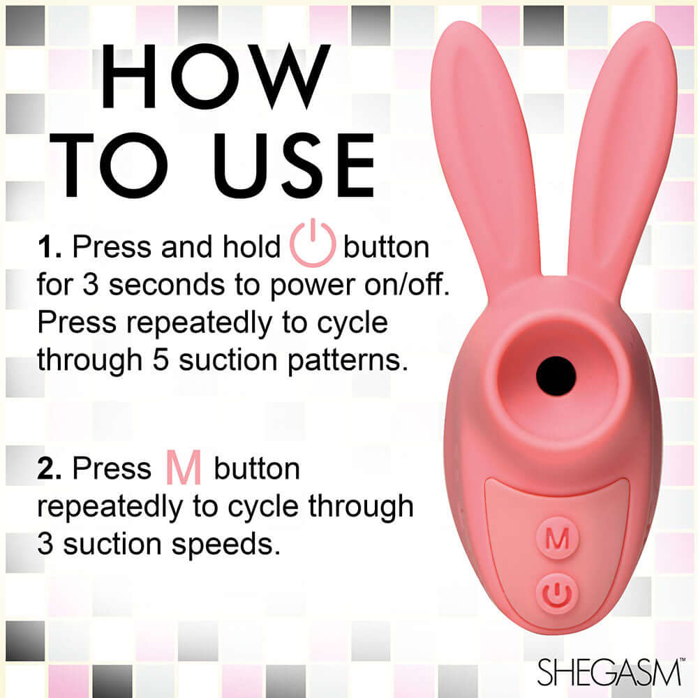 Shegasm Sucky Bunny Clit Stimulator Pink