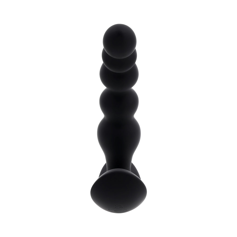 Evolved Bead Me Up Prostate Rechargeable Black anal vibrator with graduated beads for targeted pleasure.