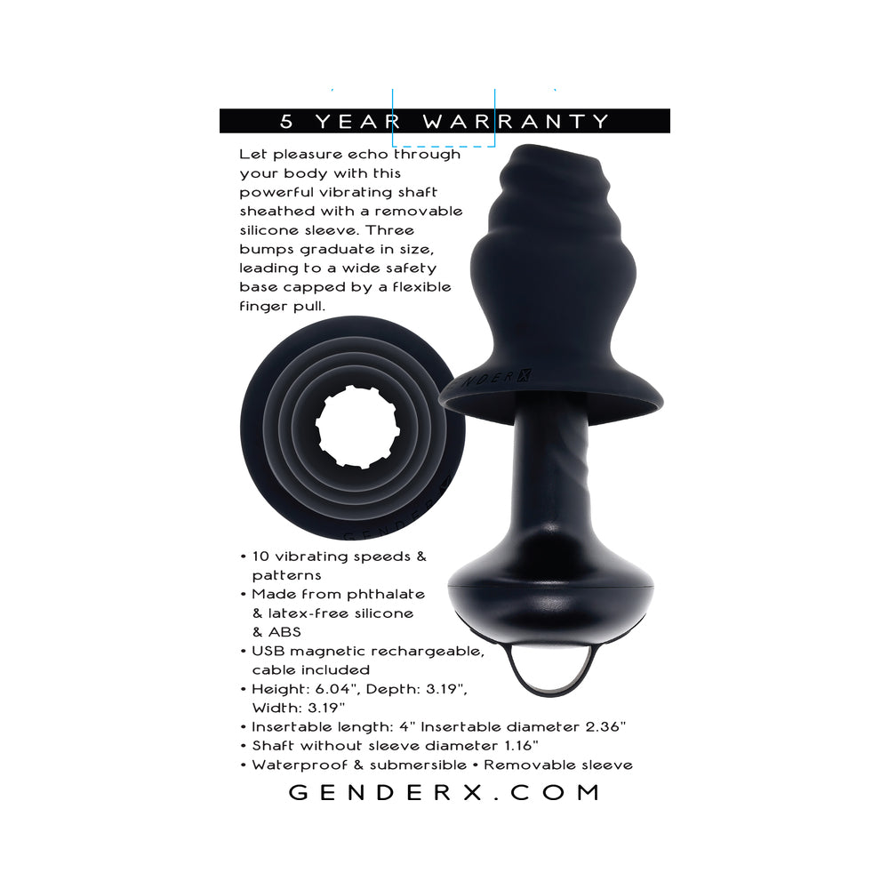 Gender X Echo Rechargeable Vibrating Sheathed Silicone Black