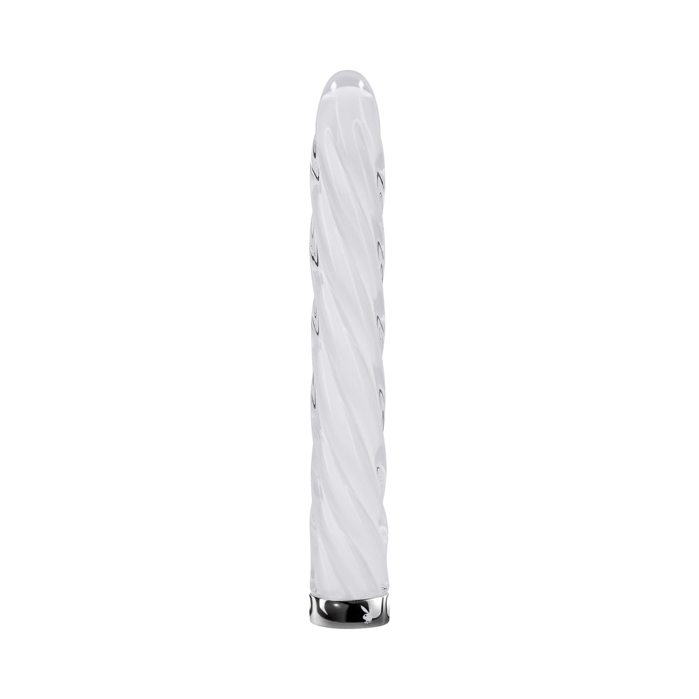 Playboy In A Twist Rechargeable Glass Vibrator White