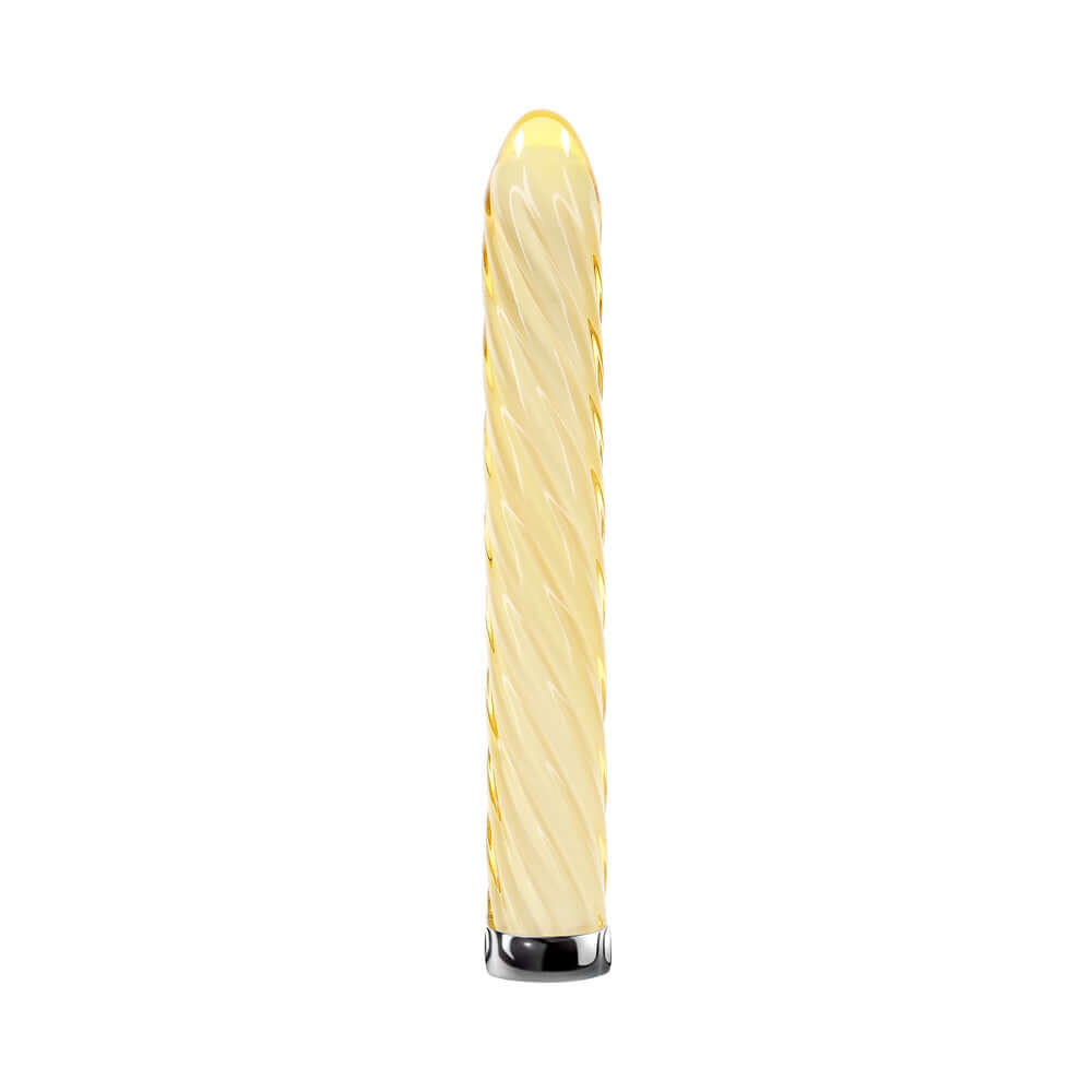 Playboy Twist Of Fate Rechargeable Glass Vibrator Yellow