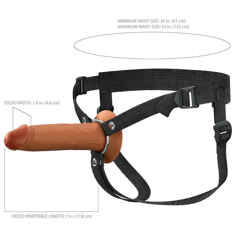 Fantasy X-Tensions Elite Hollow Silicone Strap-On 7 inches Brown
