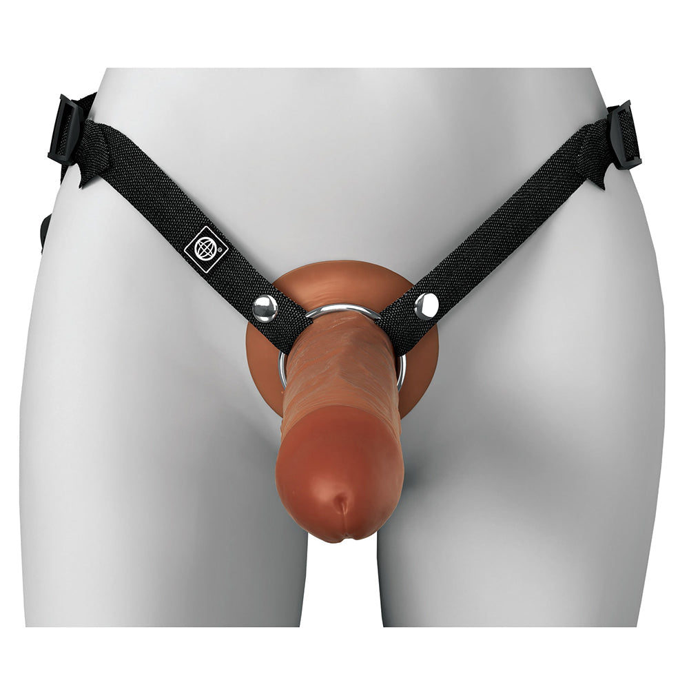 Fantasy X-Tensions Elite Hollow Silicone Strap-On 8 inches Brown