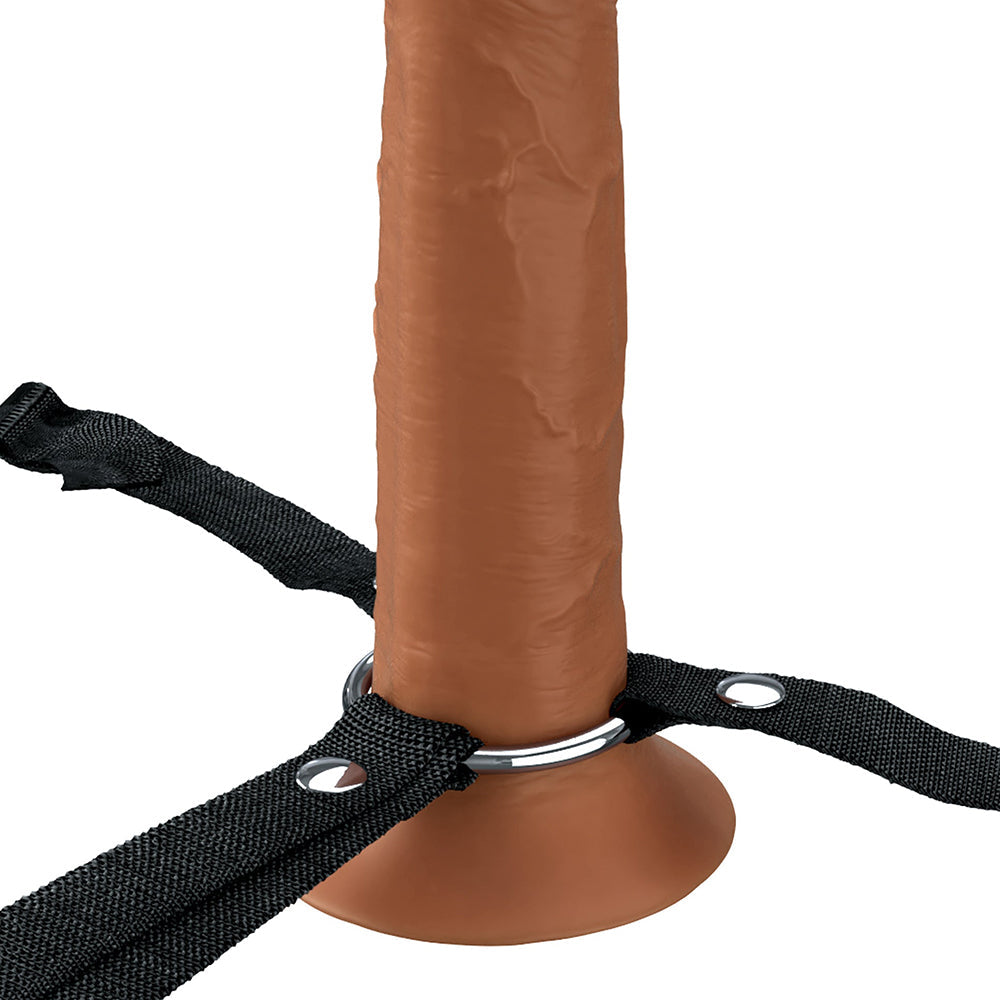 Fantasy X-Tensions Elite Hollow Silicone Strap-On 8 inches Brown