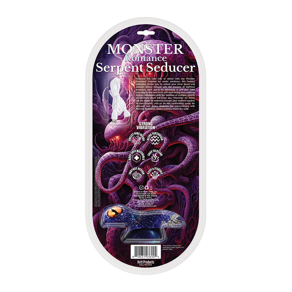 Monster Romance Serpent Seducer with Vibrating Bullet Silicone Dildo 7.5 inches