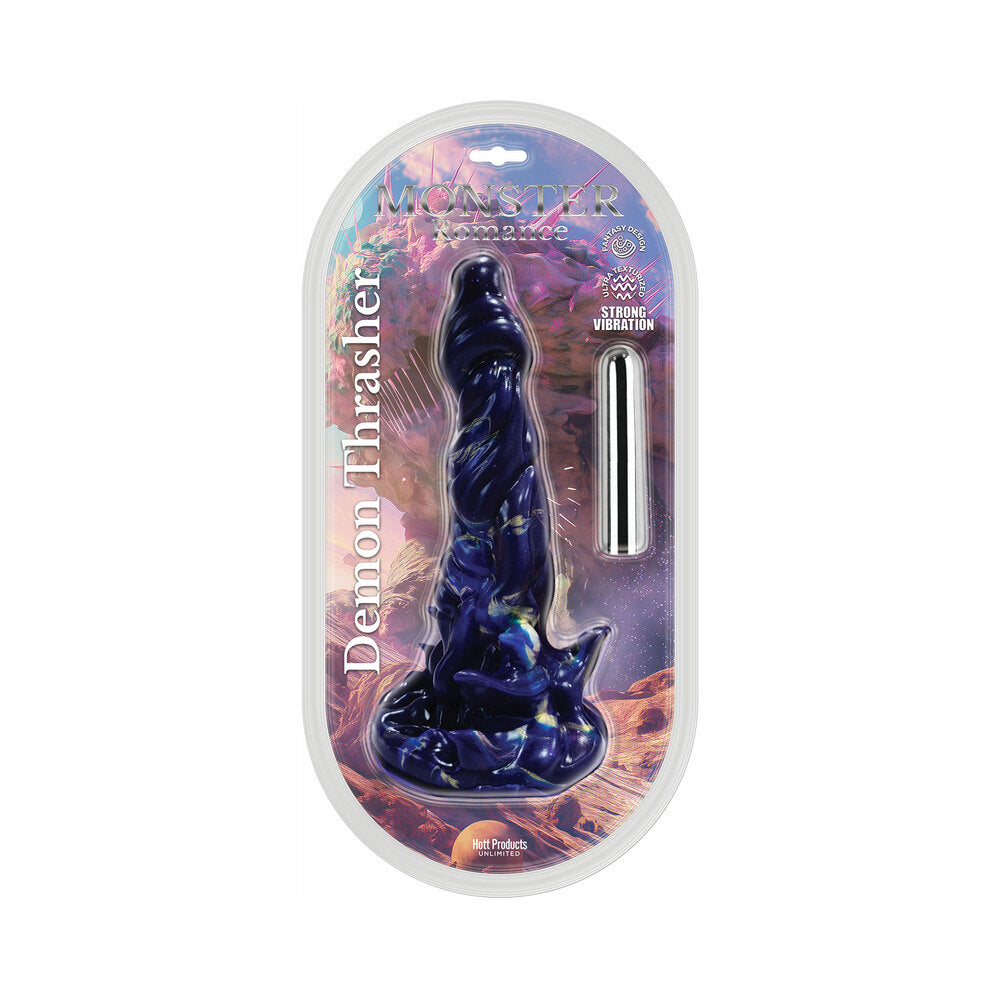 Monster Romance Demon Thrasher with Vibrating Bullet Silicone Dildo 6.5 inches