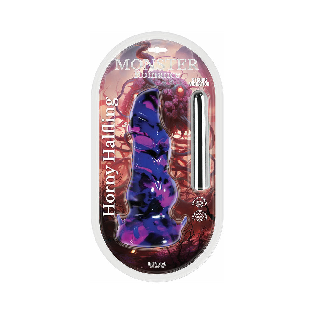 Monster Romance Horny Halfling with Vibrating Bullet Silicone Dildo 7 inches