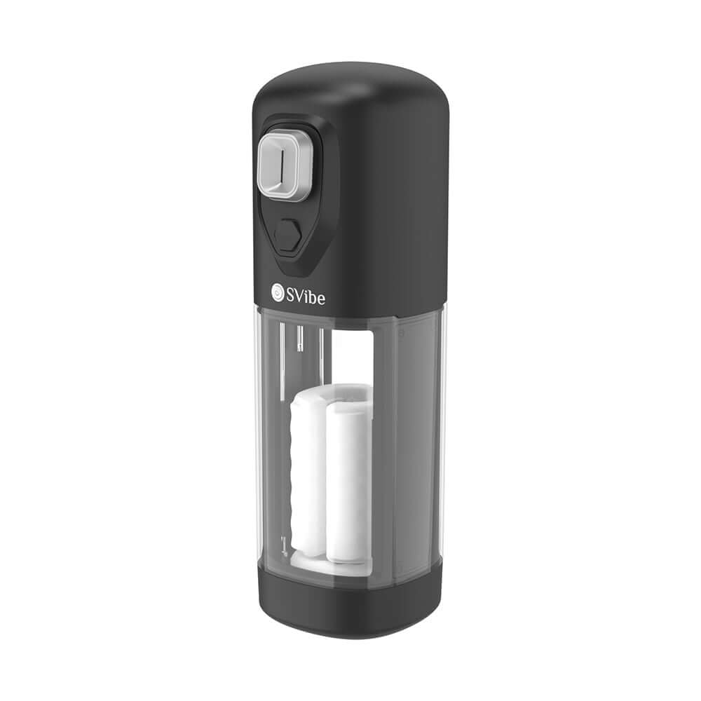 Snail Vibe SVibe Ikon Volt Masturbator in black, designed for customizable sensations and advanced pleasure.