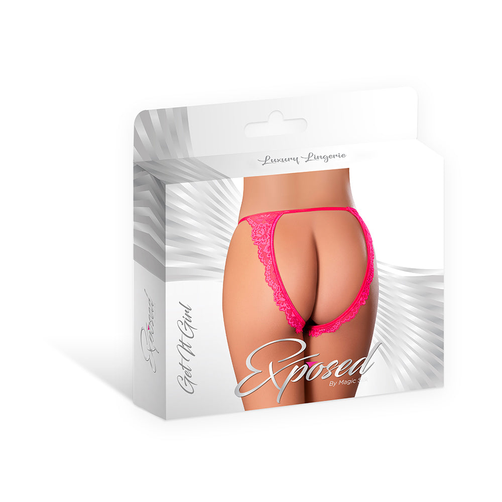 Magic Silk Get It Girl Crotchless Micro Tanga Diva Pink S/M