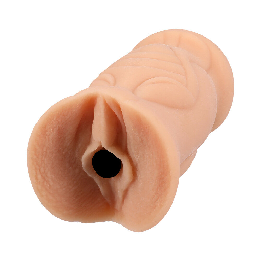 Signature Strokers Richelle Ryan ULTRASKYN Pocket Pussy Vanilla lifelike handheld stroker showcasing detailed design.