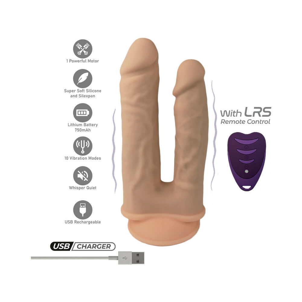 SILEX-D The Original Double Penetration 7 inches & 8 inches Vibrating Dildo with Remote Vanilla