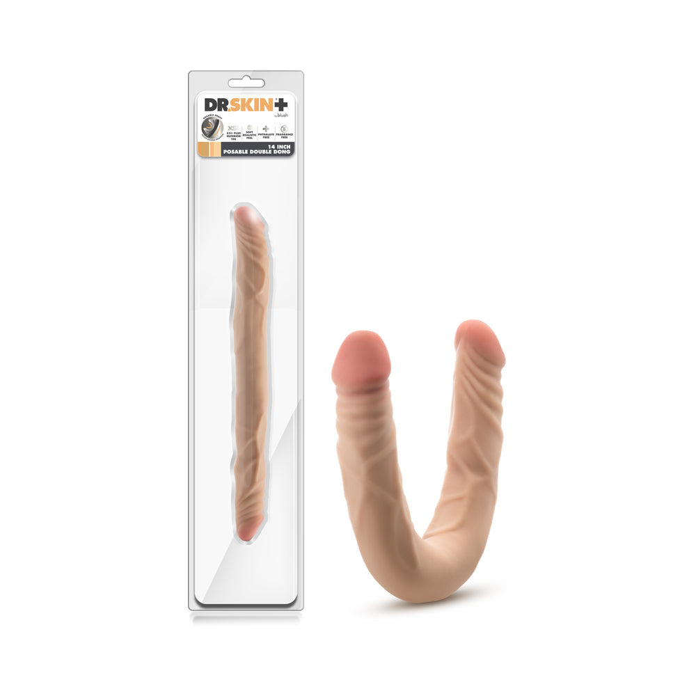 Dr. Skin Plus 14 inches Posable Double Dong Beige
