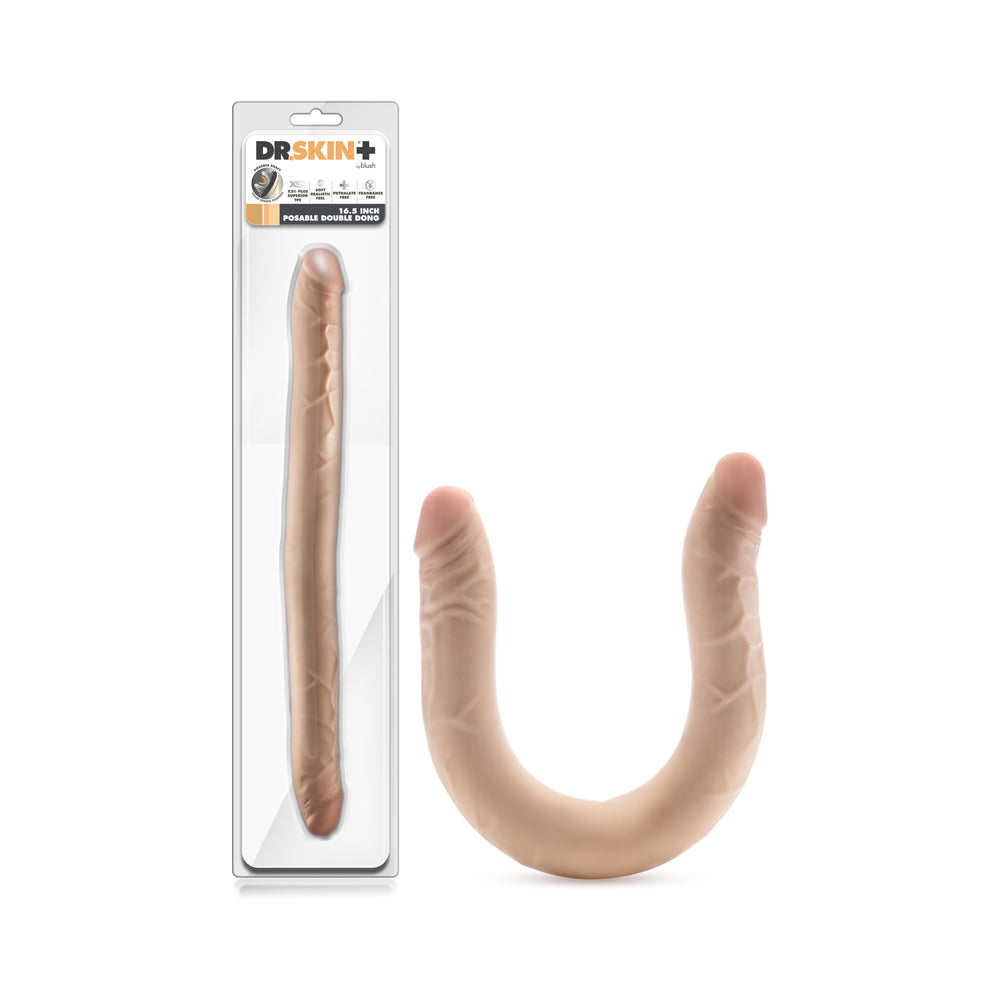 Dr. Skin Plus 16.5 inches Posable Double Dong Beige