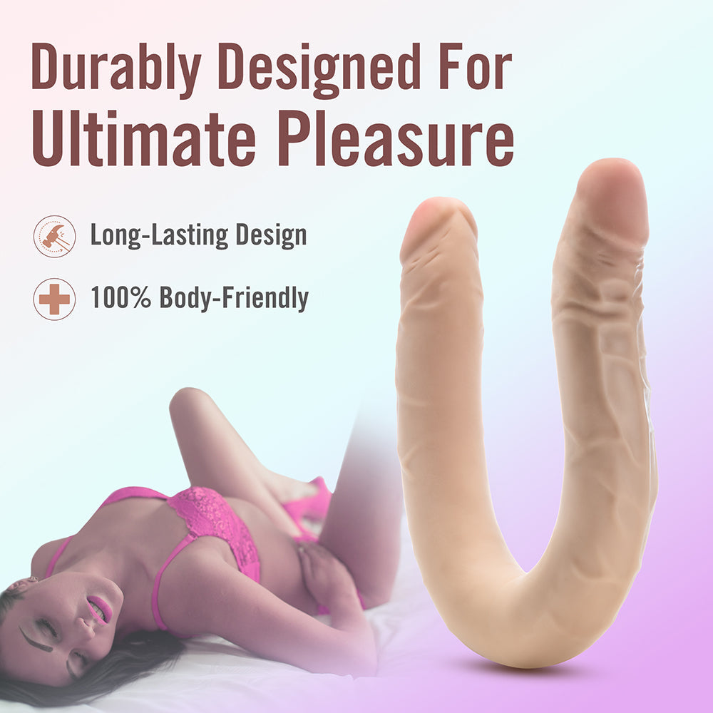 Dr. Skin Plus 16.5 inches Posable Double Dong Beige