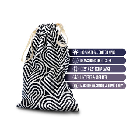The Collection Bomba Cotton Toy Bag featuring a drawstring closure and heart design, perfect for storing toys and accessories.