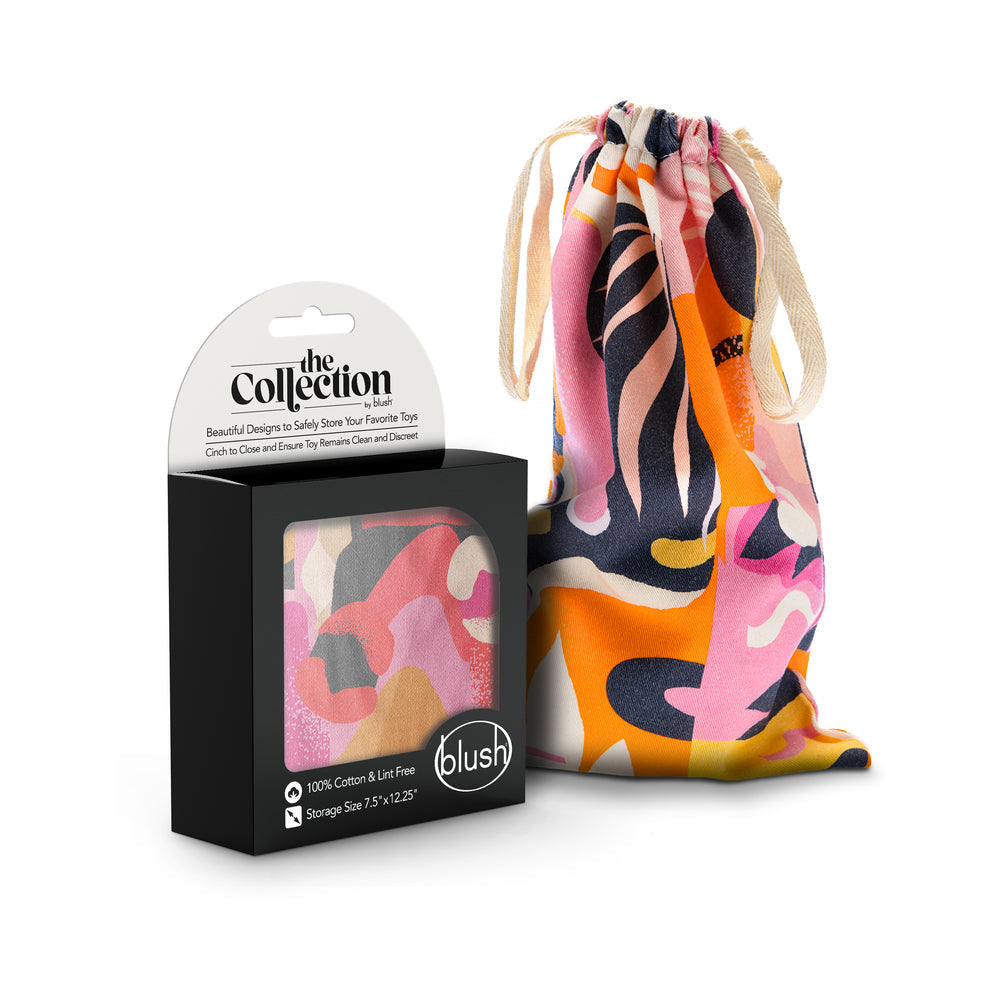 The Collection Burst Cotton Toy Bag displayed with its packaging, showcasing its stylish design and storage features.