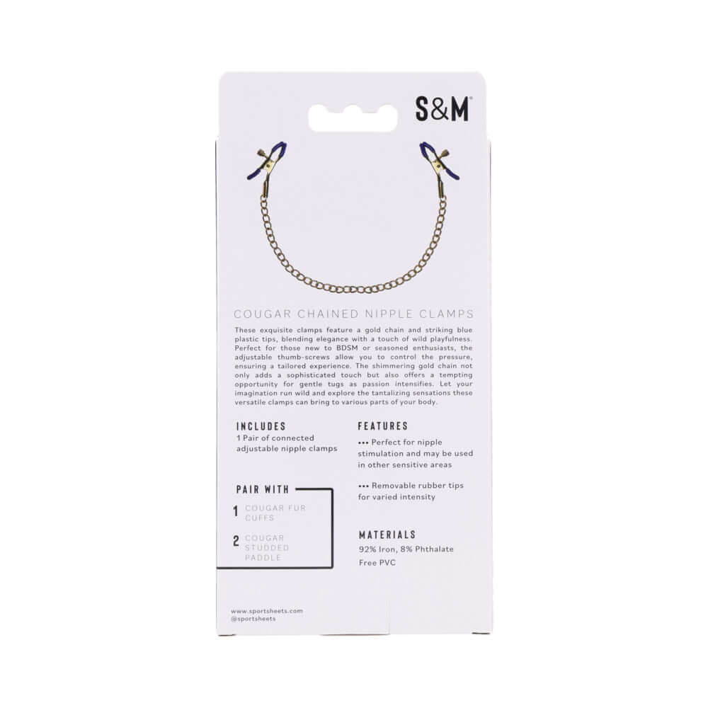 Sportsheets Sex & Mischief Cougar Chained Nipple Clamps