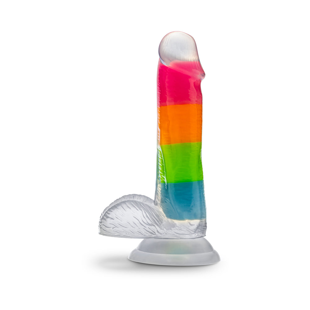 Neo Elite Glow-in-the-Dark Rainbow Rave 6.5 inches Silicone Dual Density Dildo