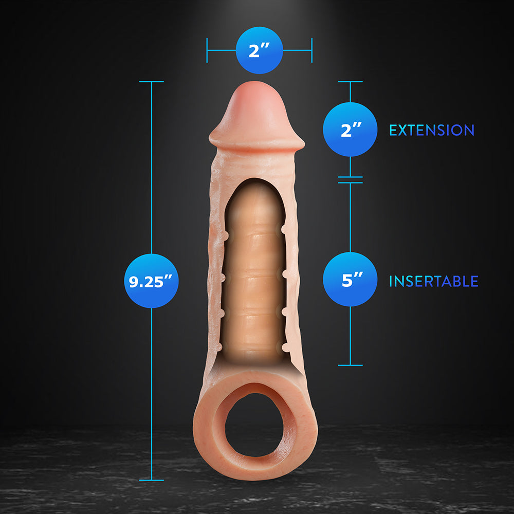 Performance Plus Intrepid 2 inches Silicone Penis Xtender Beige