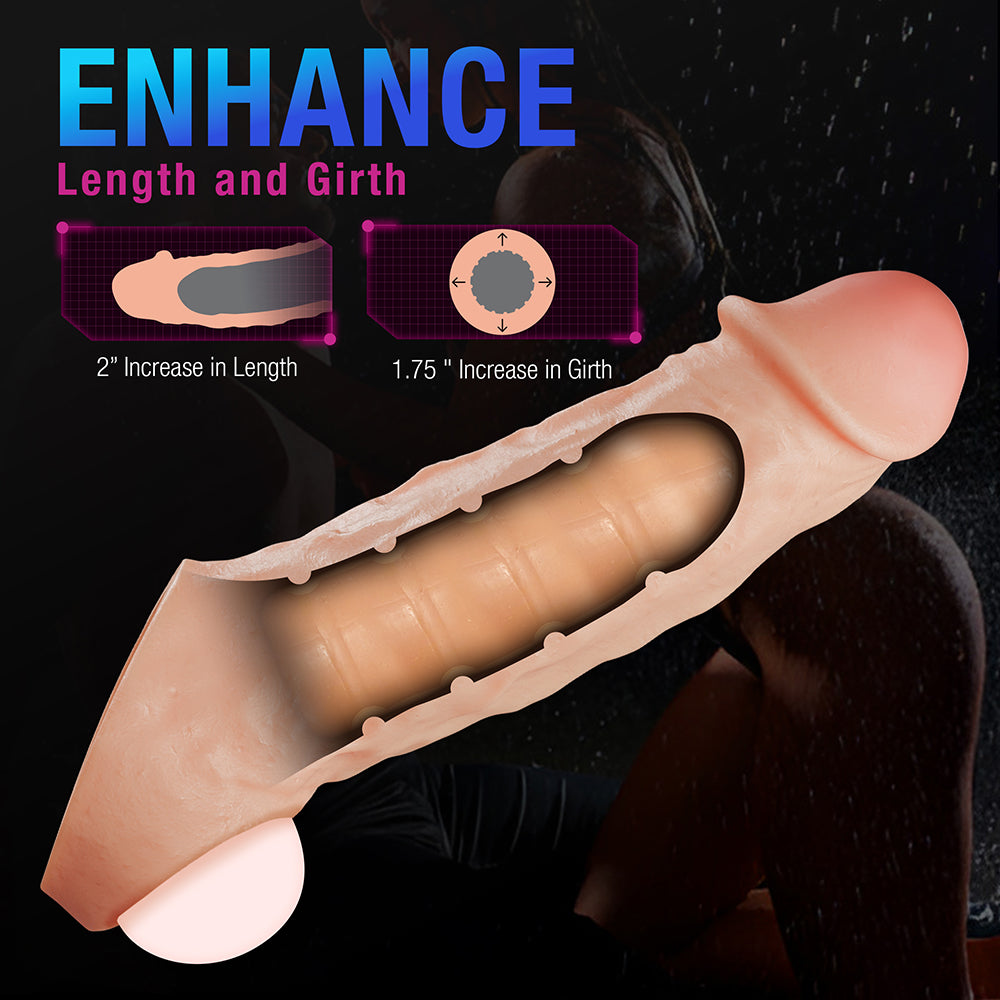 Performance Plus Intrepid 2 inches Silicone Penis Xtender Beige